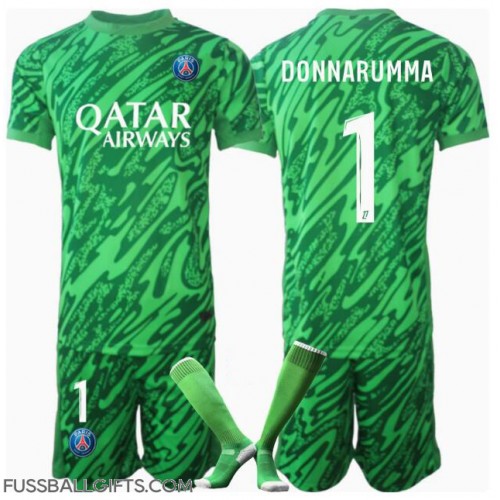 Paris Saint-Germain Gianluigi Donnarumma #1 Torwart Fußballbekleidung Heimtrikot Kinder 2024-25 Kurzarm (+ kurze hosen)